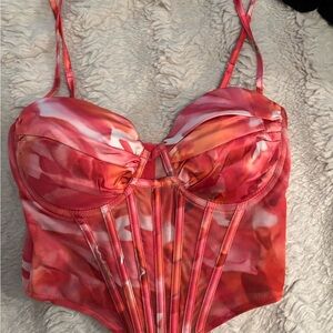 Windsor Pink and Orange Corset Top